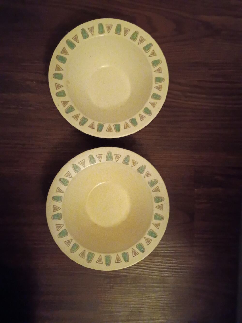 Set of 2 Metlox Poppytrail NAVAJO 7" Rim Cereal Bowls Vintage California Pottery
